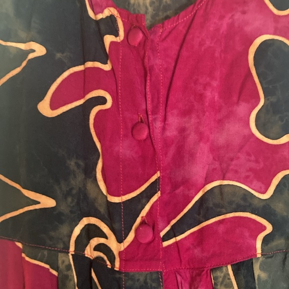 Vintage Bali Moon Kidz Girls Batik Tie Dye Abstract Dress Small 6-7 90's Y2K - Picture 4 of 11